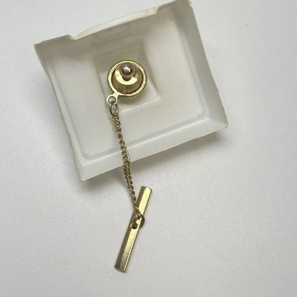 Vintage Bel-Air Gold Tone Articulated Door Knocker Tie Tack Pin